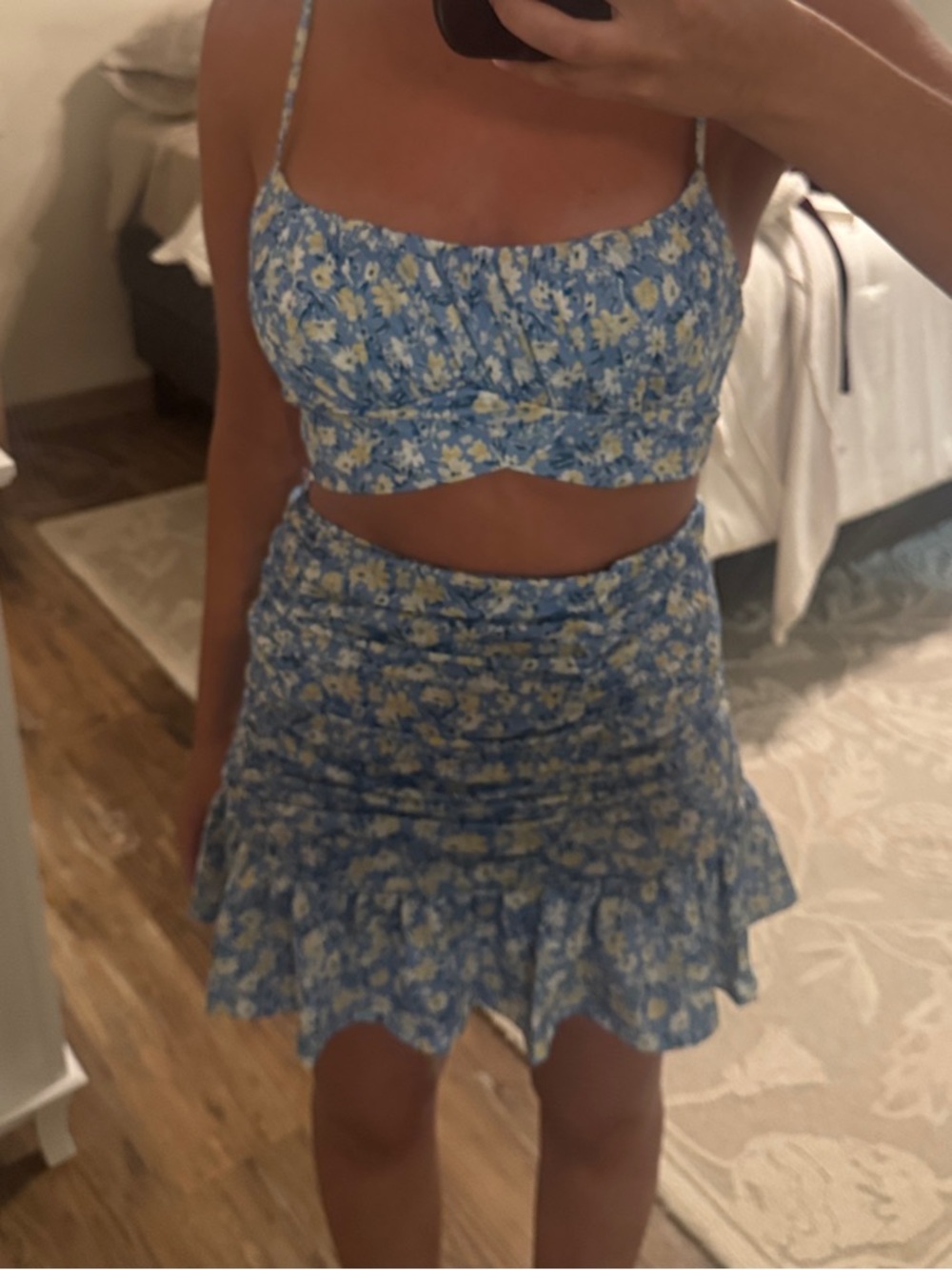 Blue Floral two piece set - Women